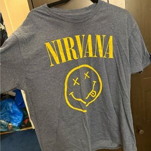 NIRVANA Tee - Blue with Yellow Graphic